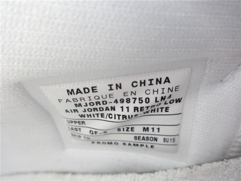 Authentic Air Jordan Xi Retro Low Wmns White Citrus