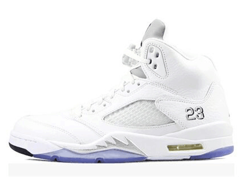 Authentic Air Jordan 5 Metallic Silver