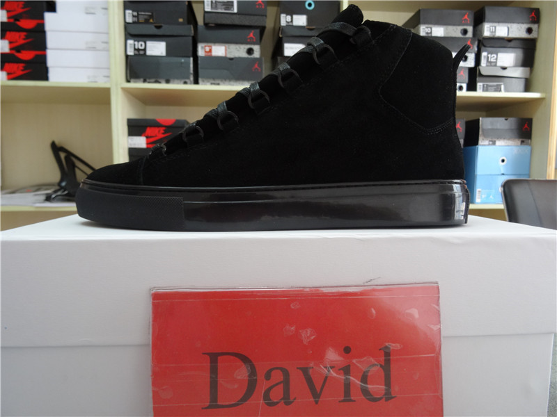 Super Perfect Balenciaga Arena Black High Sneakers