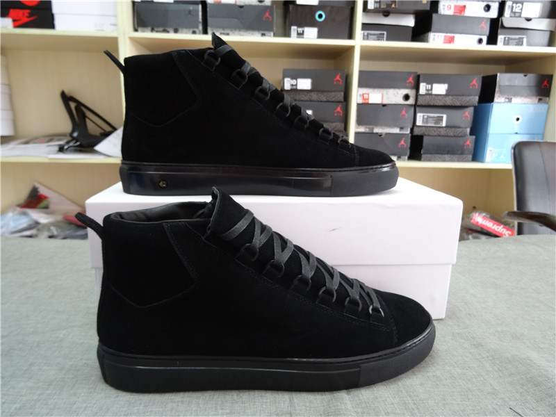 Super Perfect Balenciaga Arena Black High Sneakers