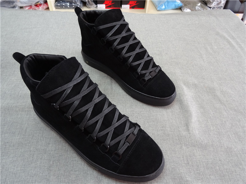 Super Perfect Balenciaga Arena Black High Sneakers