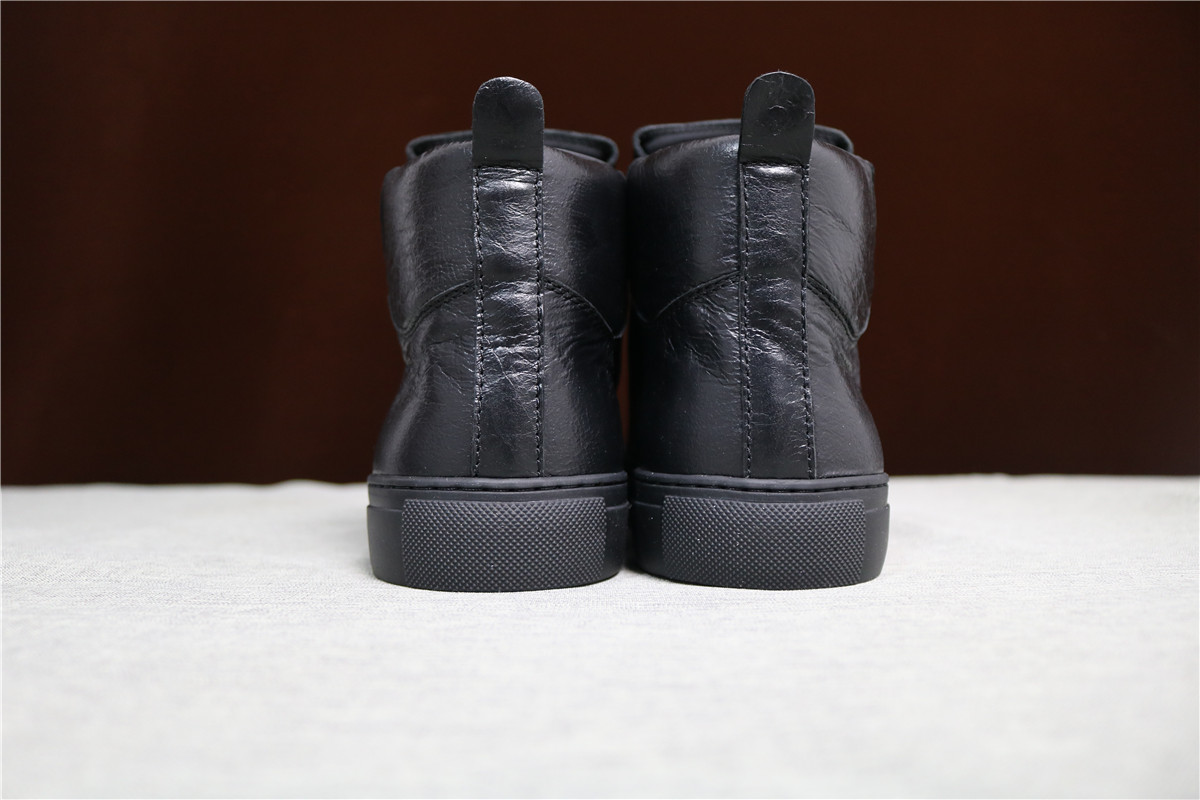 Updated Super Perfect Balenciaga Arena Leather Black High Sneakers