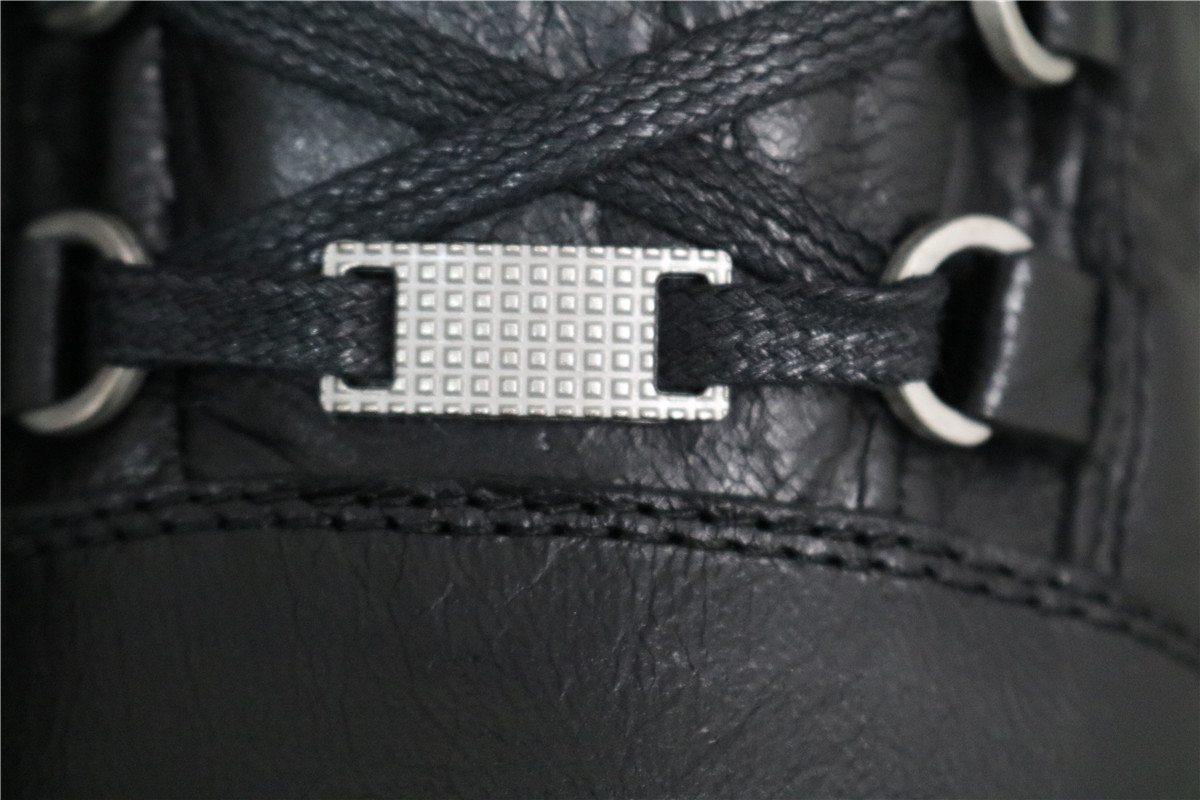 Updated Super Perfect Balenciaga Arena Leather Black High Sneakers