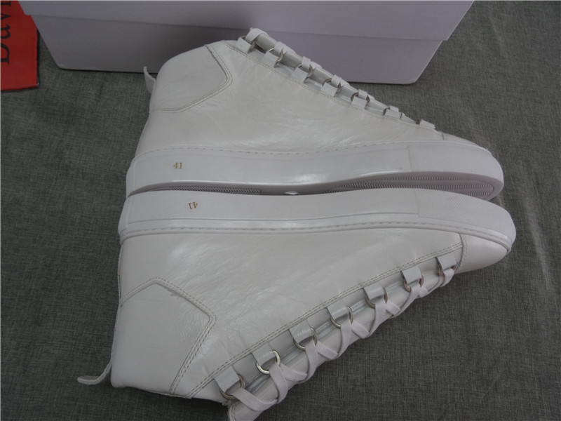 Updated Super Perfect Balenciaga Arena Leather White High Sneakers