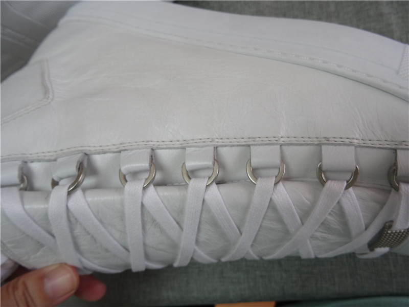 Updated Super Perfect Balenciaga Arena Leather White High Sneakers