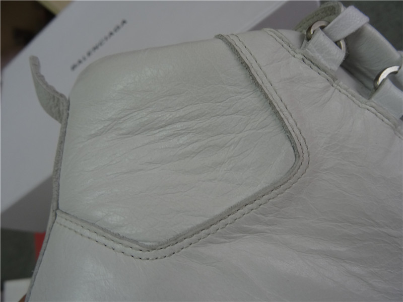 Updated Super Perfect Balenciaga Arena Leather White High Sneakers