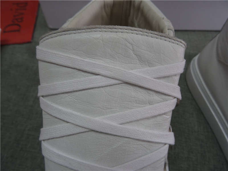 Updated Super Perfect Balenciaga Arena Leather White High Sneakers