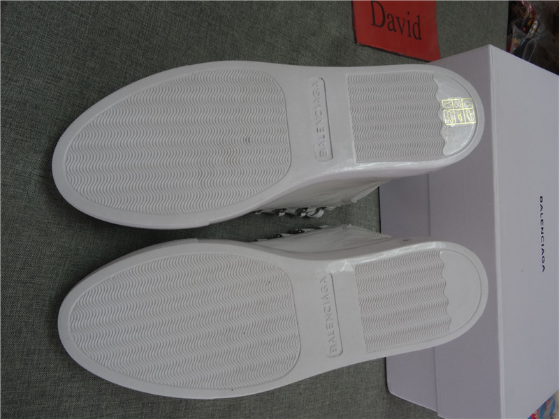 Updated Super Perfect Balenciaga Arena Leather White High Sneakers