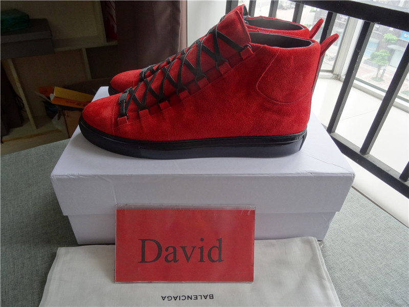 Super Perfect Balenciaga Arena Red High Sneakers