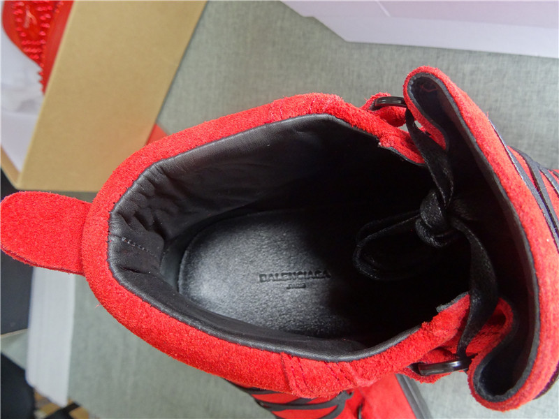 Super Perfect Balenciaga Arena Red High Sneakers