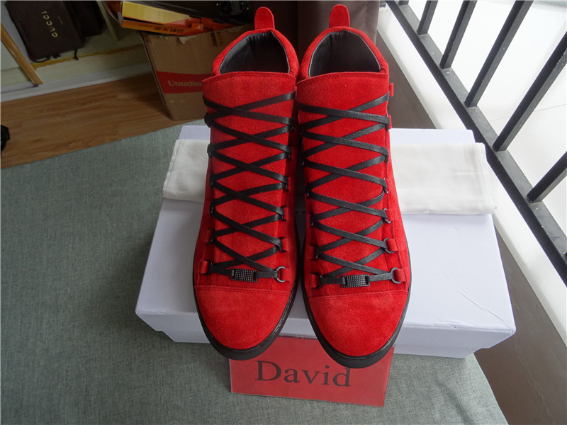 Super Perfect Balenciaga Arena Red High Sneakers