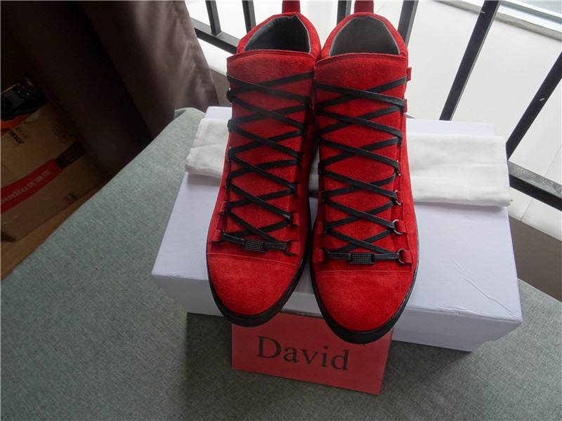 Super Perfect Balenciaga Arena Red High Sneakers