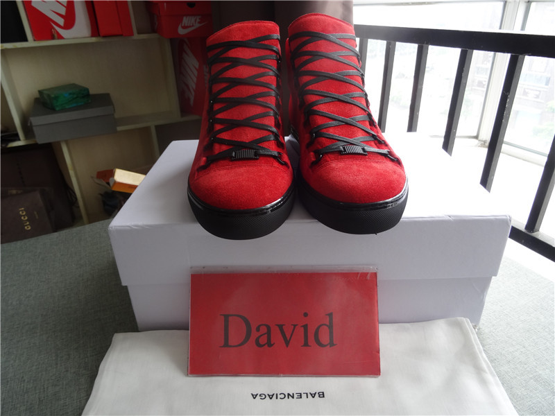 Super Perfect Balenciaga Arena Red High Sneakers
