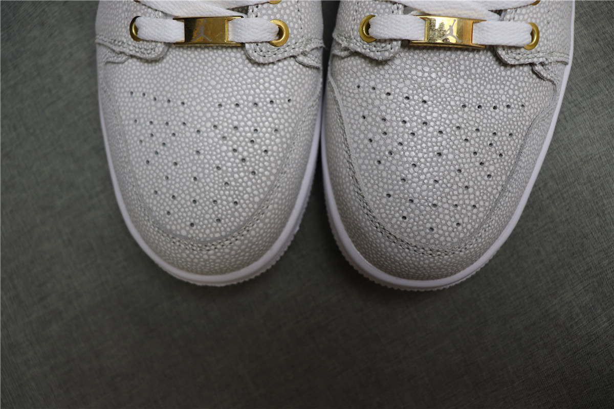 Authentic Air Jordan 1 High Pinnacle White Gold