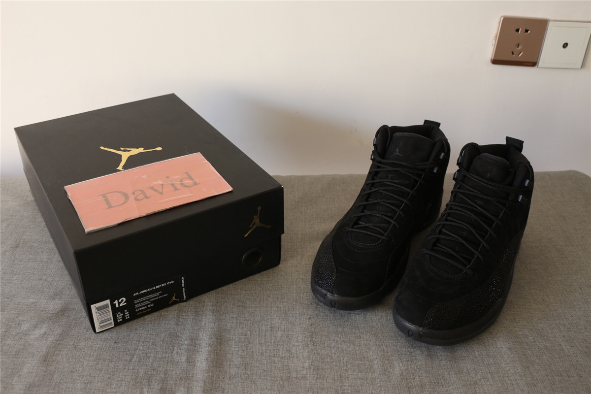 Authentic Air Jordan 12s OVO Black