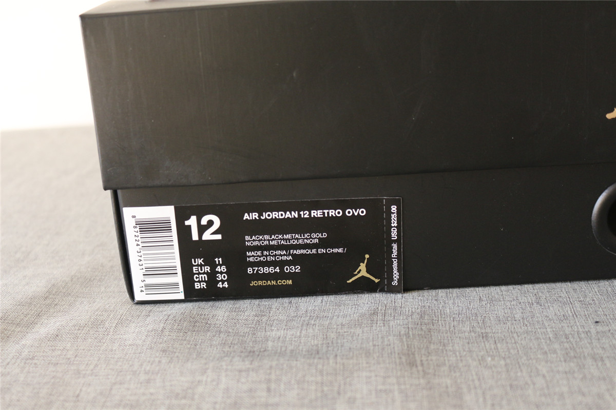 Authentic Air Jordan 12s OVO Black