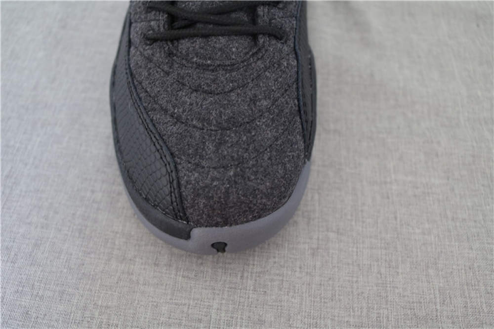 Authentic Air Jordan 12 Wool Grey Sliver Black