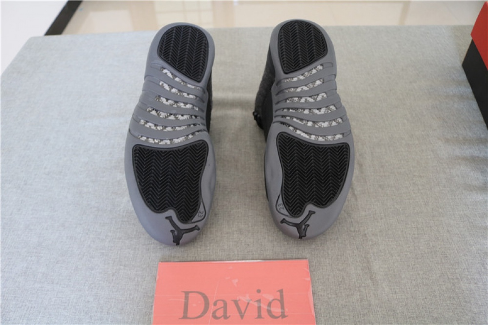 Authentic Air Jordan 12 Wool Grey Sliver Black