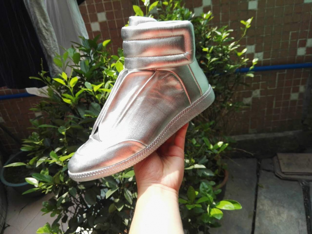 Super Max Perfect Martin Margiela High Patent Leather Silver