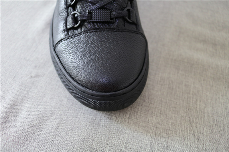 Super Perfect Balenciaga Arena Black Embossed Leather High Sneakers