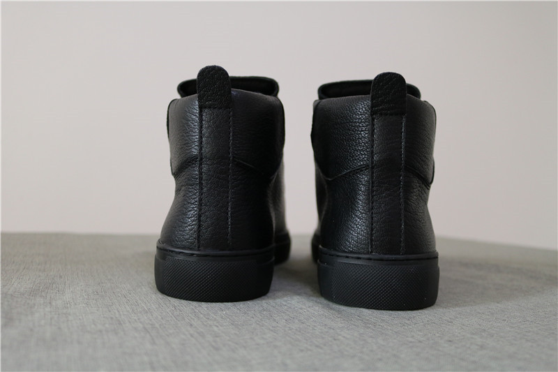 Super Perfect Balenciaga Arena Black Embossed Leather High Sneakers