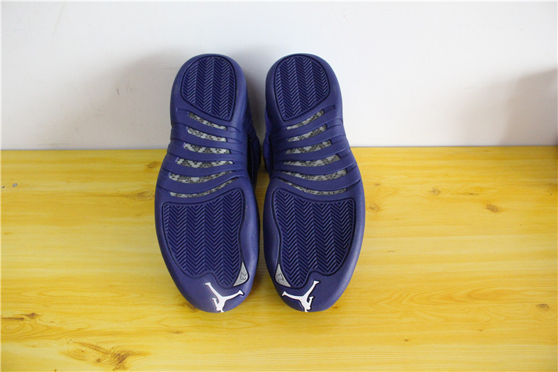 Authentic Air Jordan 12 Blue Suede