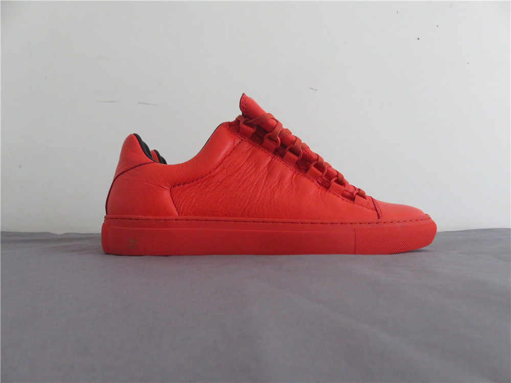 Super Perfect Balenciaga Arena Orange Red Leather Low Sneakers