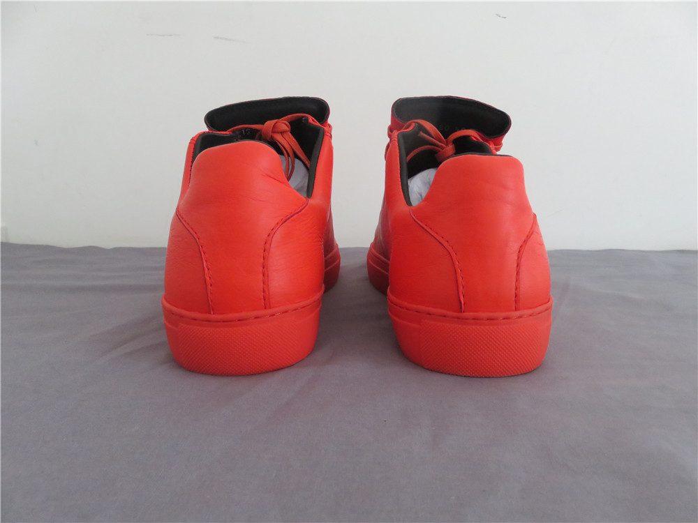 Super Perfect Balenciaga Arena Orange Red Leather Low Sneakers