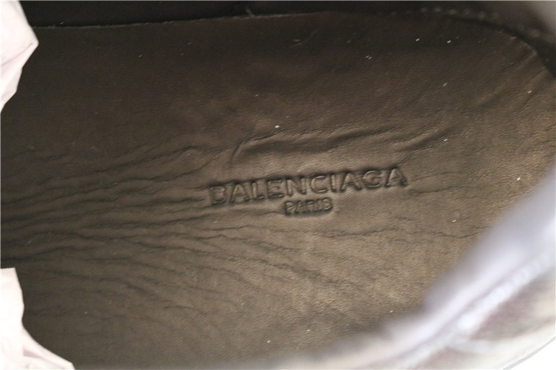Super Perfect Balenciaga Arena Black Embossed Leather Low Sneakers