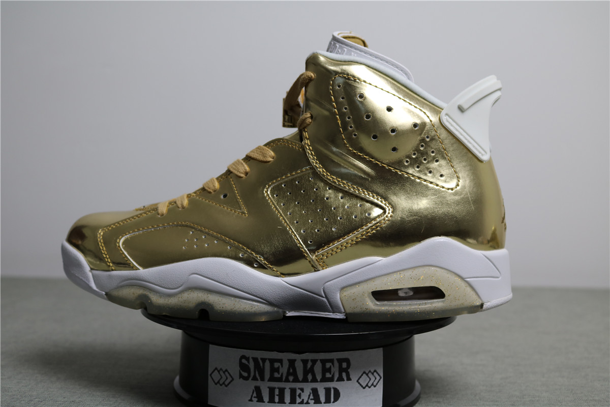 Authentic Air Jordan 6 Pinnacle Metallic Glod Aj6