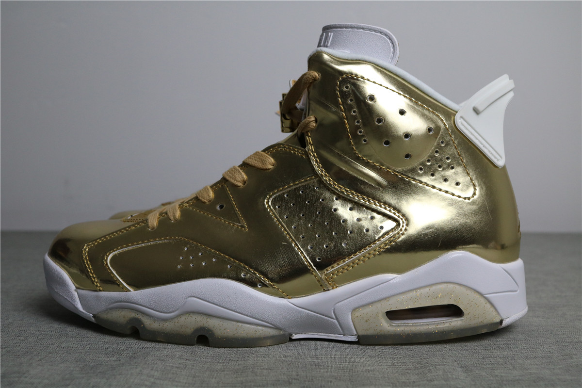Authentic Air Jordan 6 Pinnacle Metallic Glod Aj6