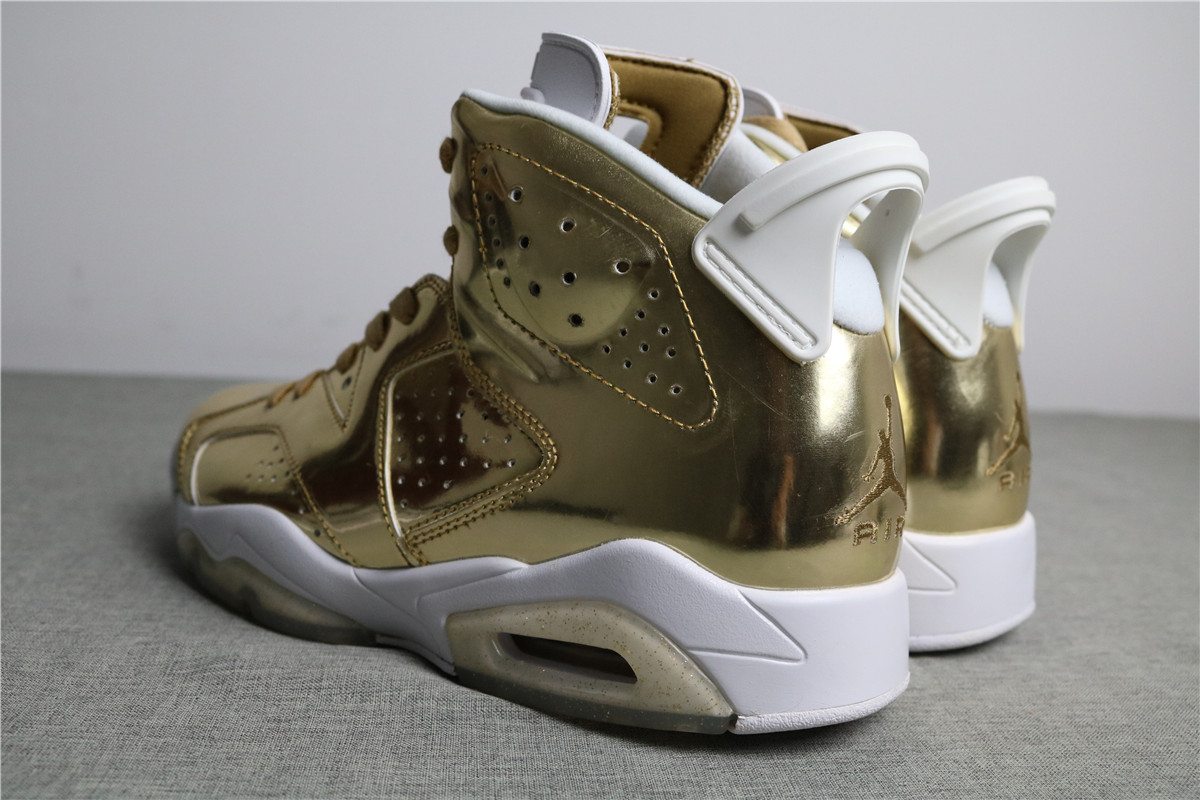 Authentic Air Jordan 6 Pinnacle Metallic Glod Aj6