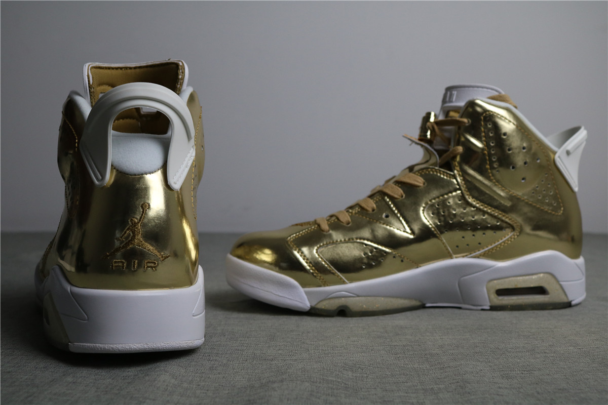 Authentic Air Jordan 6 Pinnacle Metallic Glod Aj6