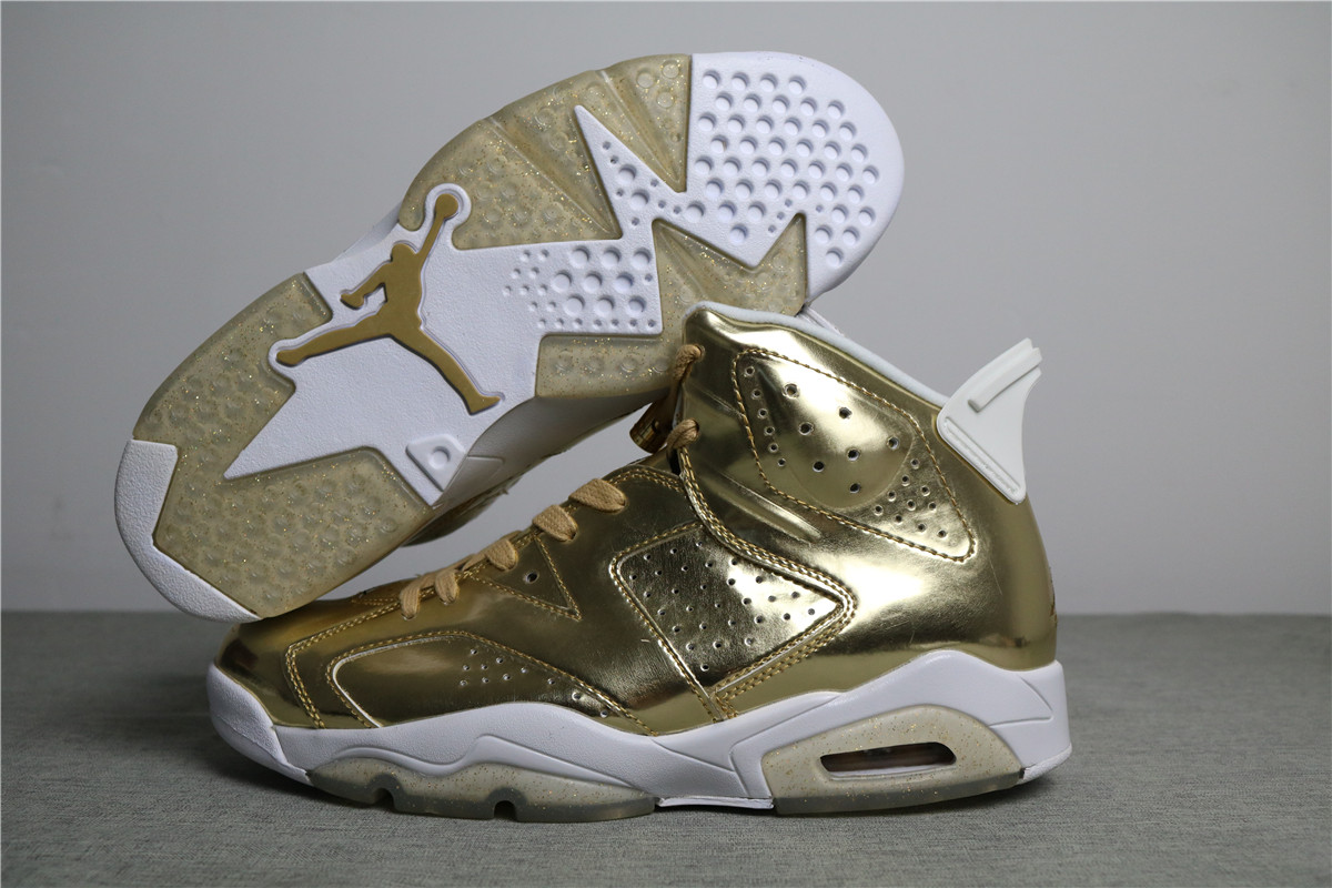 Authentic Air Jordan 6 Pinnacle Metallic Glod Aj6