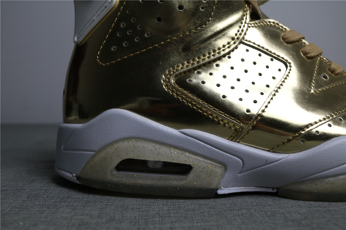 Authentic Air Jordan 6 Pinnacle Metallic Glod Aj6