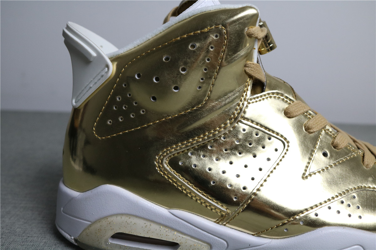 Authentic Air Jordan 6 Pinnacle Metallic Glod Aj6