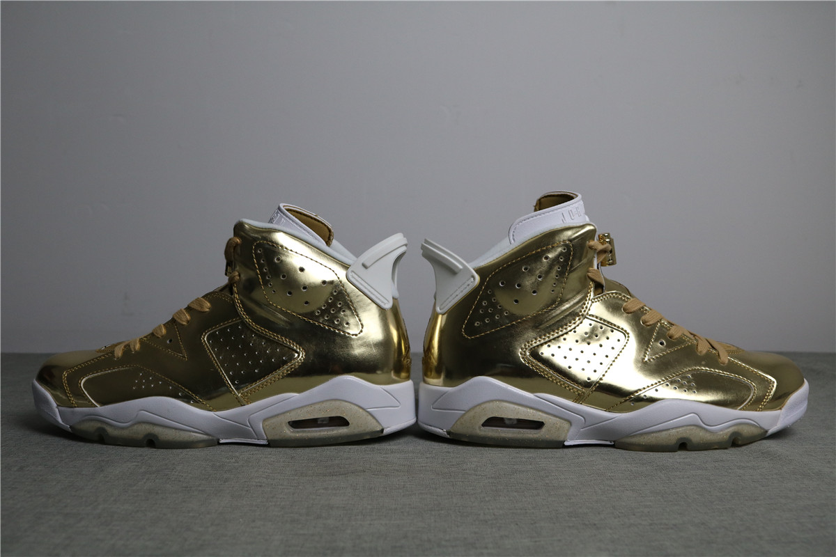 Authentic Air Jordan 6 Pinnacle Metallic Glod Aj6