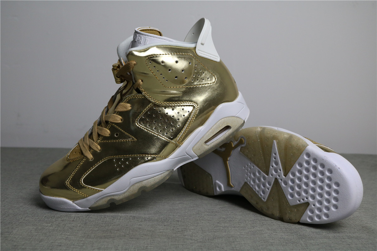 Authentic Air Jordan 6 Pinnacle Metallic Glod Aj6