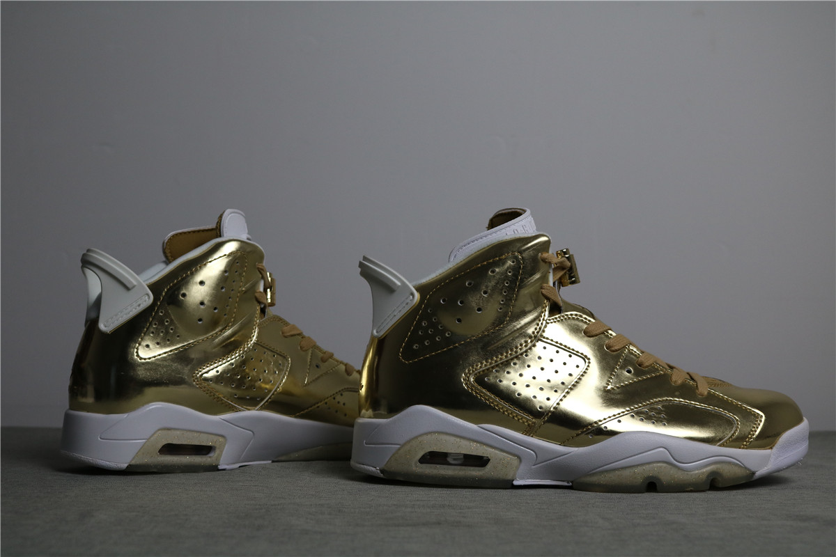 Authentic Air Jordan 6 Pinnacle Metallic Glod Aj6
