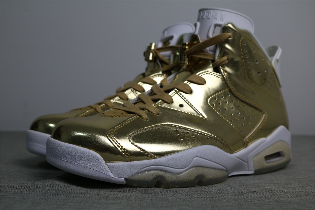 Authentic Air Jordan 6 Pinnacle Metallic Glod Aj6