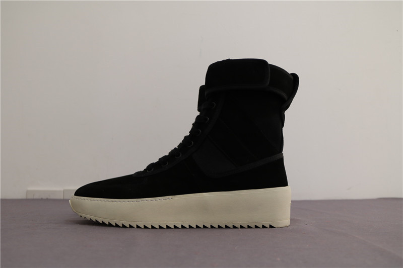 Authentic Exclusive Fear Of God Military Sneaker Boots Black White Real Leather Fog