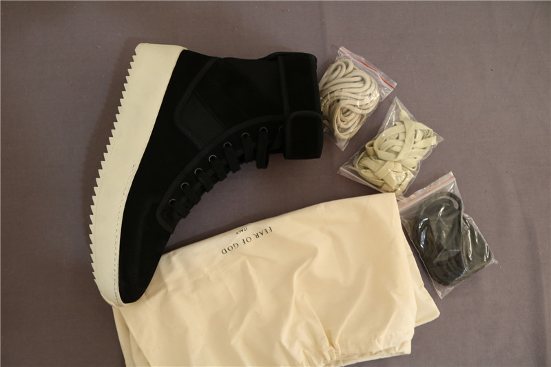Authentic Exclusive Fear Of God Military Sneaker Boots Black White Real Leather Fog