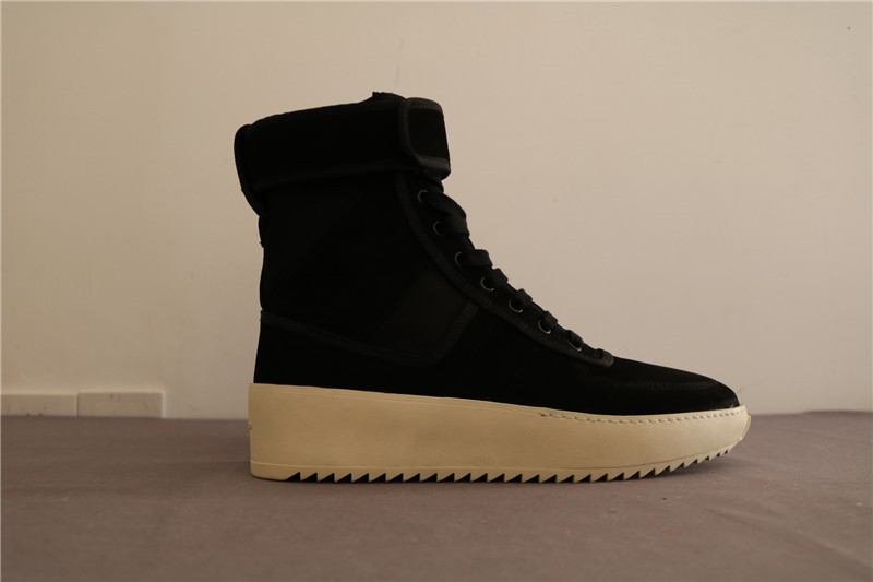 Authentic Exclusive Fear Of God Military Sneaker Boots Black White Real Leather Fog
