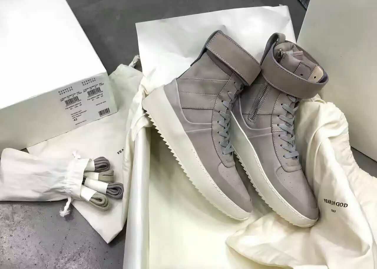 Authentic Exclusive Fear Of God Military Sneaker Boots Grey Real Leather Fog