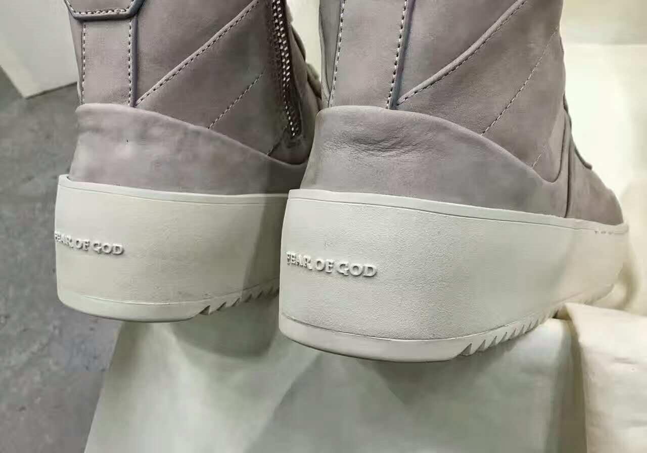 Authentic Exclusive Fear Of God Military Sneaker Boots Grey Real Leather Fog