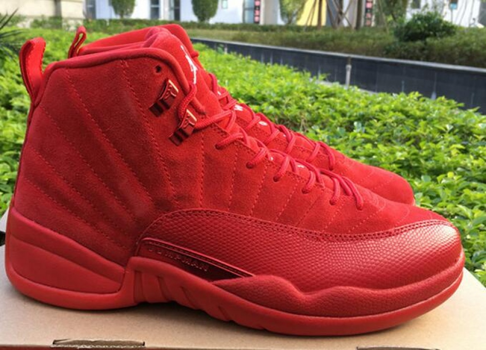 Authentic Air Jordan 12 Red Suede