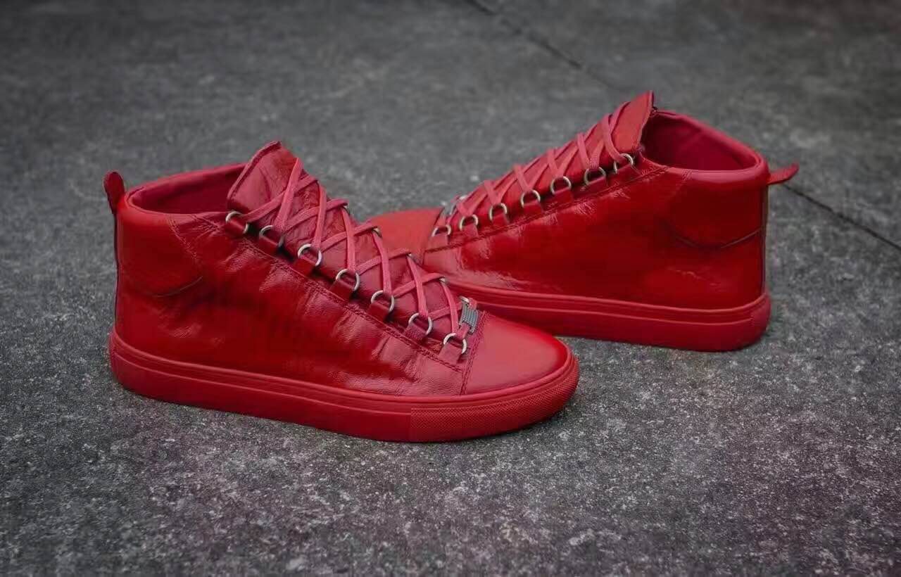 Super Perfect Balenciaga Arena All Red High Sneakers