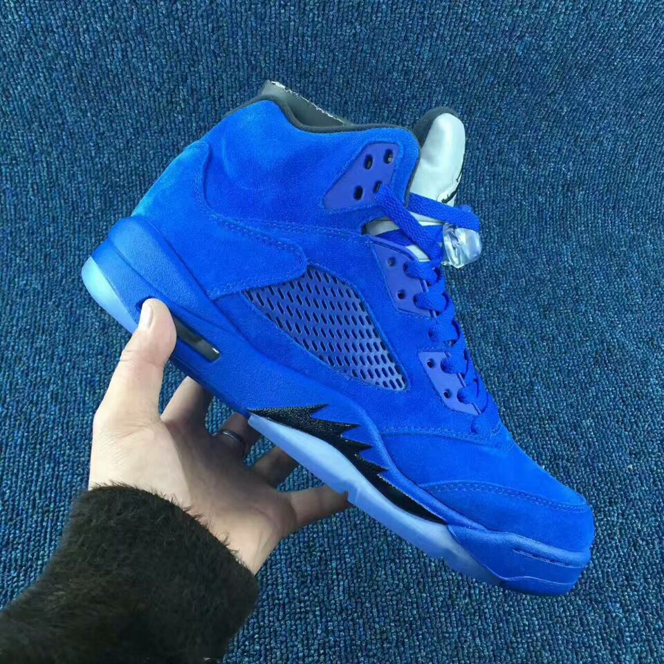 Authentic Air Jordan5 Blue Ragingbul
