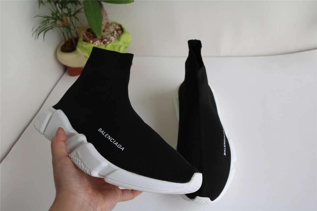 Authentic Balenciaga Speed Sock Black White