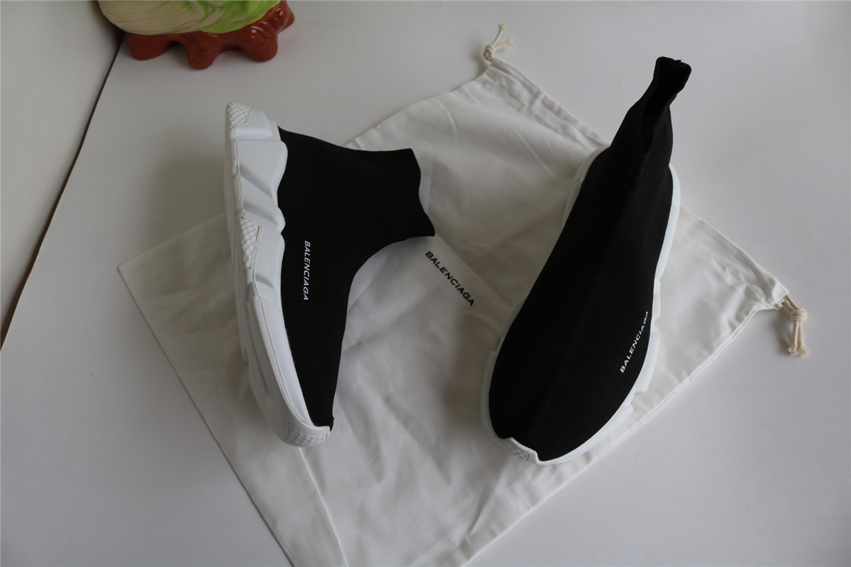 Authentic Balenciaga Speed Sock Black White
